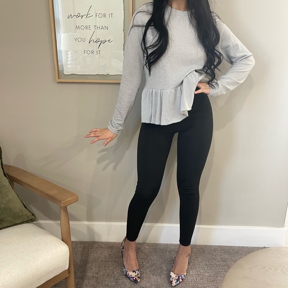 Silver Peplum Top - Picture 2 of 2